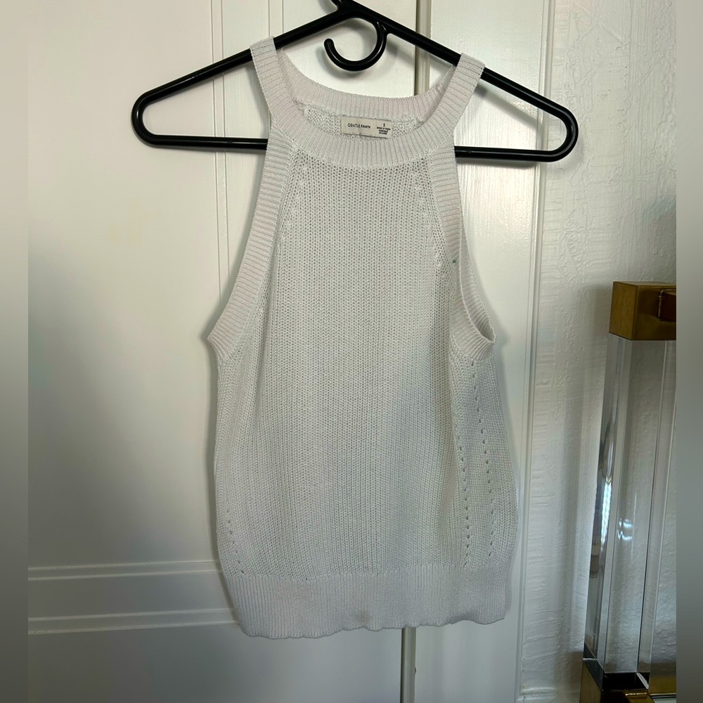 White Halter Sweater Top